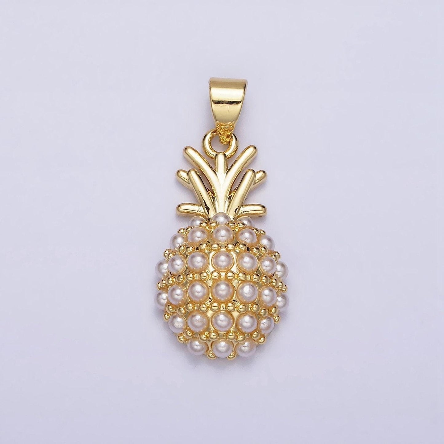 Dainty gold pineapple charms tropical fruit tiny charm jewelry for necklace bracelet earring necklace making hawaiian aa440