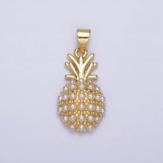 Dainty gold pineapple charms tropical fruit tiny charm jewelry for necklace bracelet earring necklace making hawaiian aa440