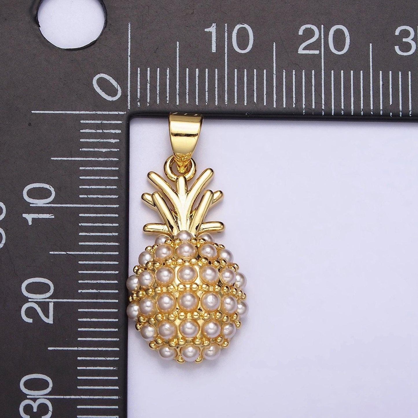 Dainty gold pineapple charms tropical fruit tiny charm jewelry for necklace bracelet earring necklace making hawaiian aa440