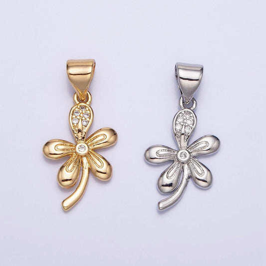 Dainty white clover enamel charms good lucky tiny charm jewelry for necklace bracelet earring necklace making -474