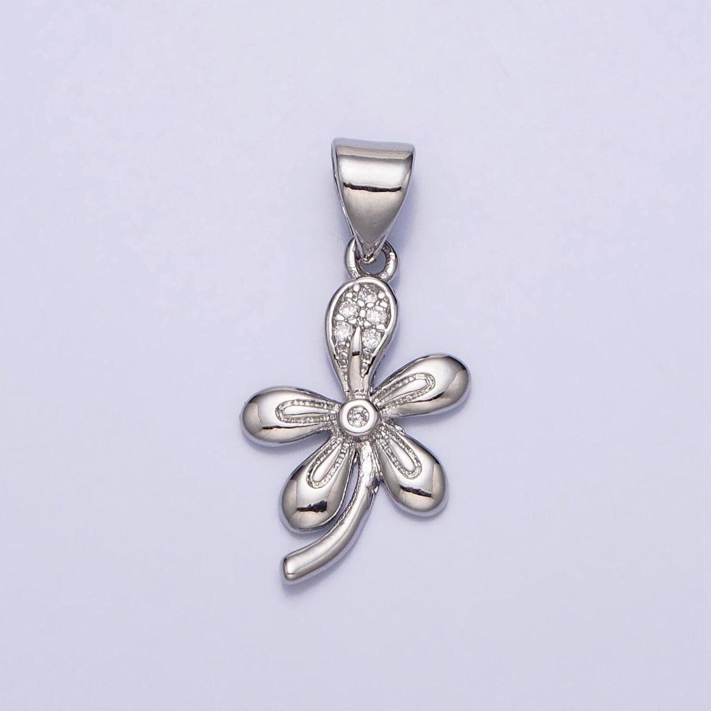 Dainty white clover enamel charms good lucky tiny charm jewelry for necklace bracelet earring necklace making -474