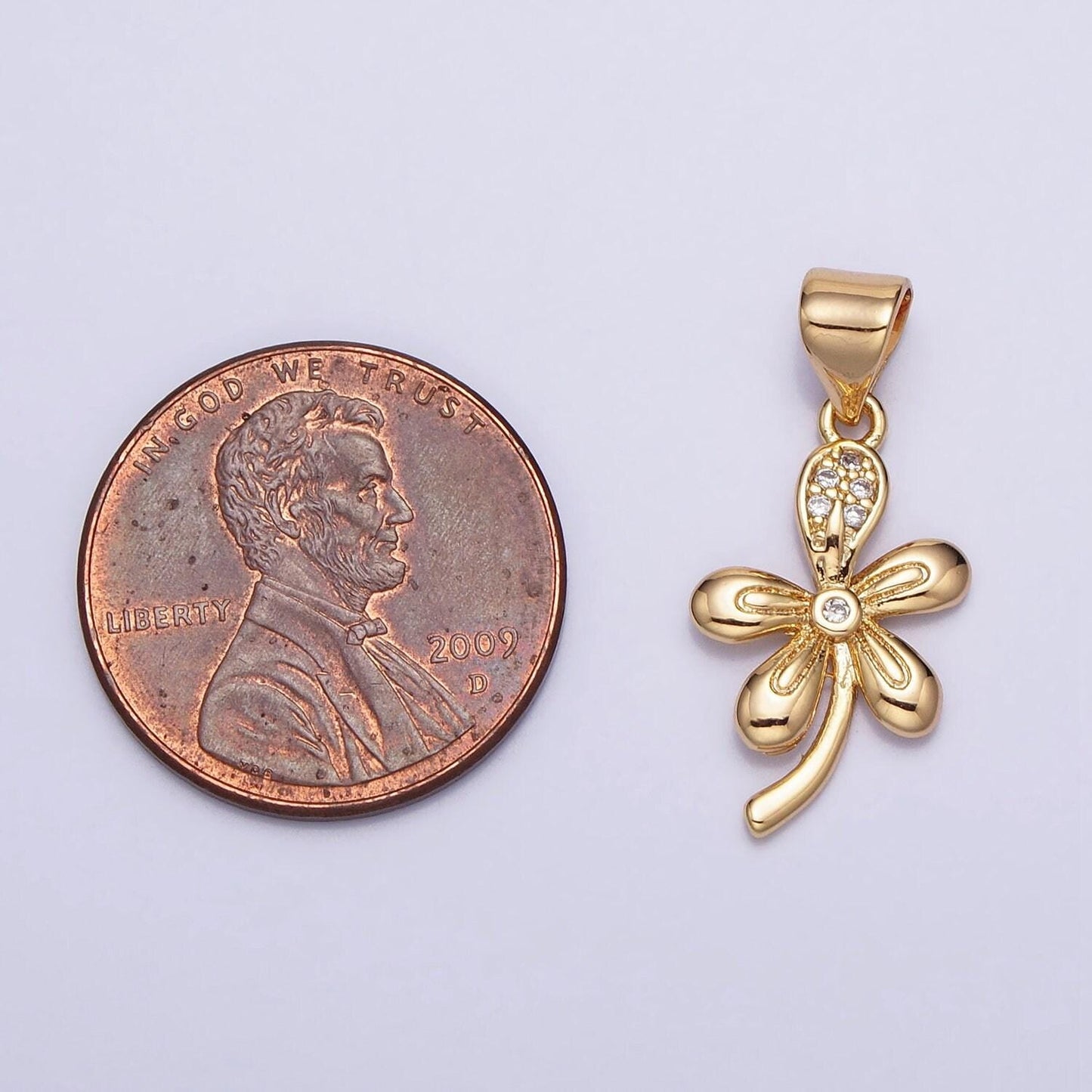 Dainty white clover enamel charms good lucky tiny charm jewelry for necklace bracelet earring necklace making -474
