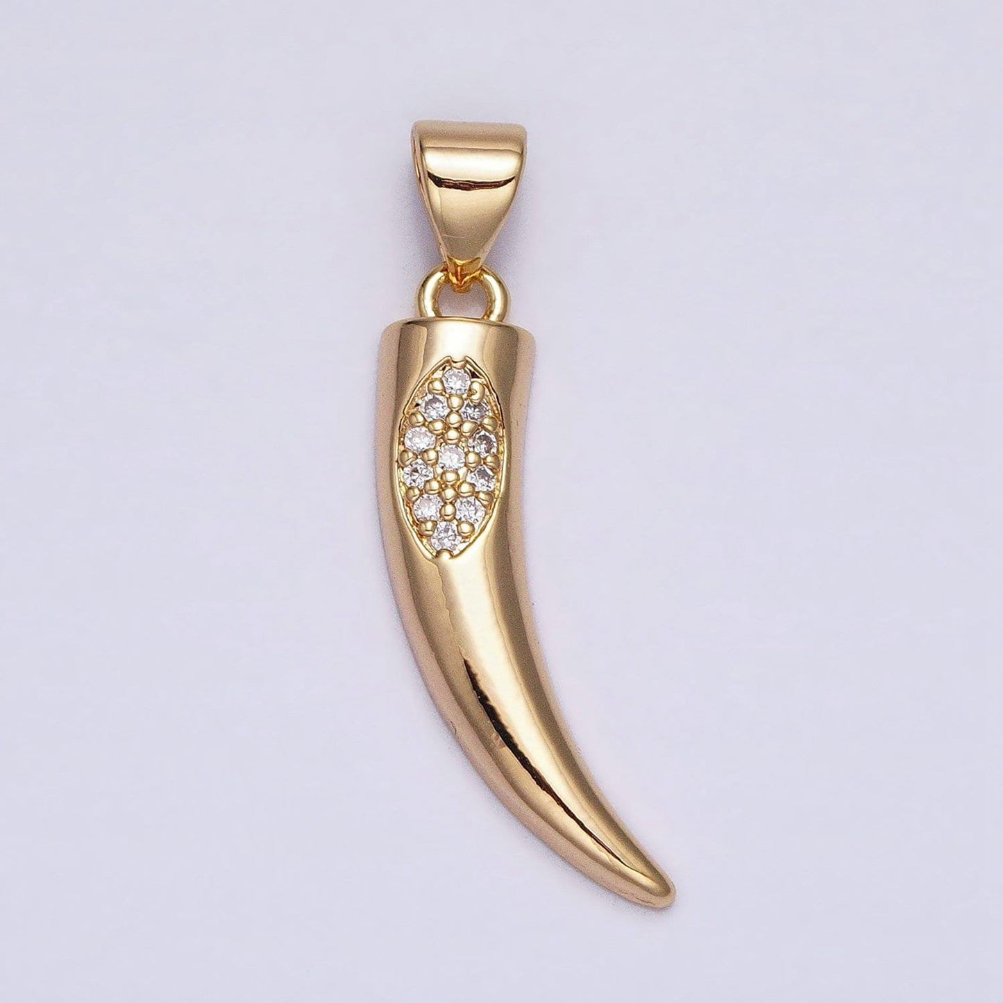 16k gold filled pendant horn tusk amulet pendant, ethnic jewelry, boho style silver tusk charm aa371