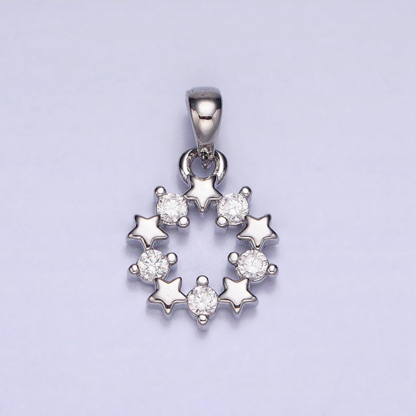 Tiny star charm cubic star pendant gold plated for earring bracelet necklace component -321