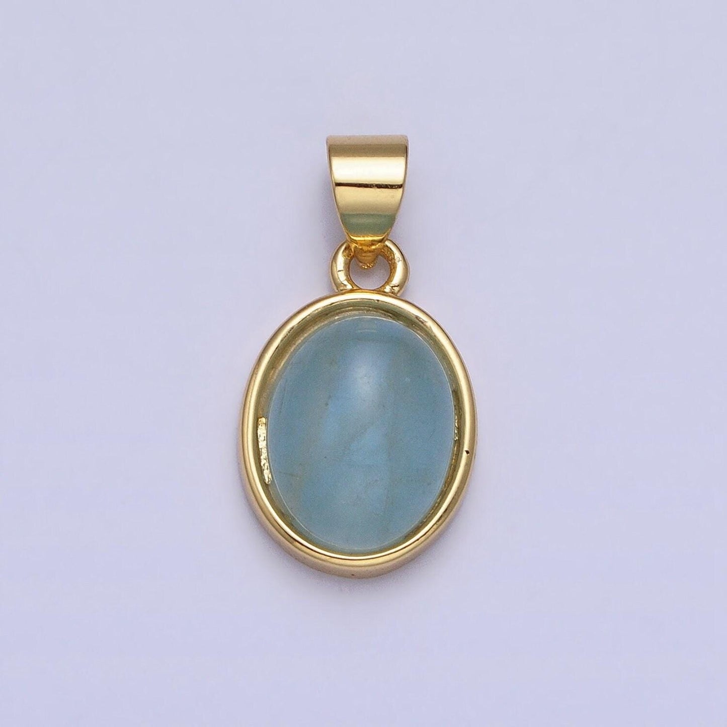 24k gold filled blue agate, rose quartz, amethyst, amazonite, aventurine oval pendant | aa185 - aa188 aa194