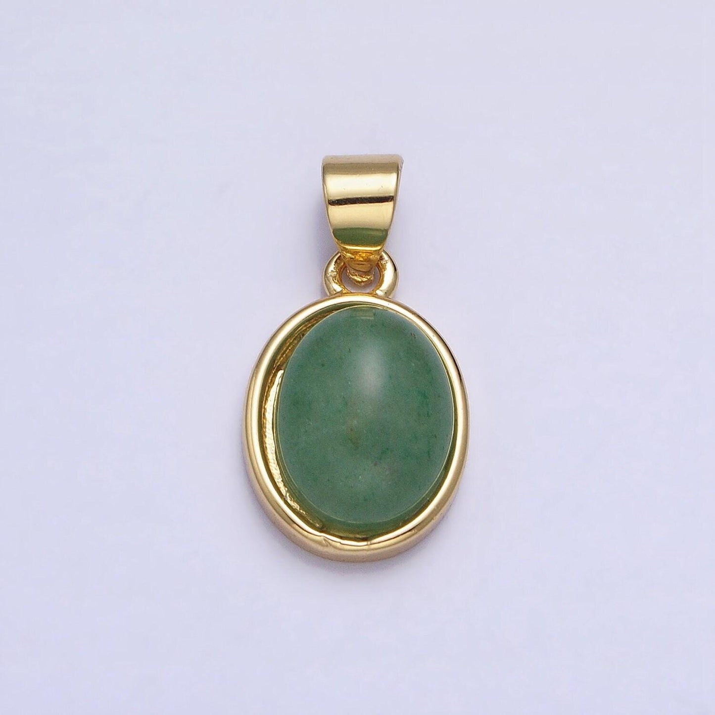 24k gold filled blue agate, rose quartz, amethyst, amazonite, aventurine oval pendant | aa185 - aa188 aa194