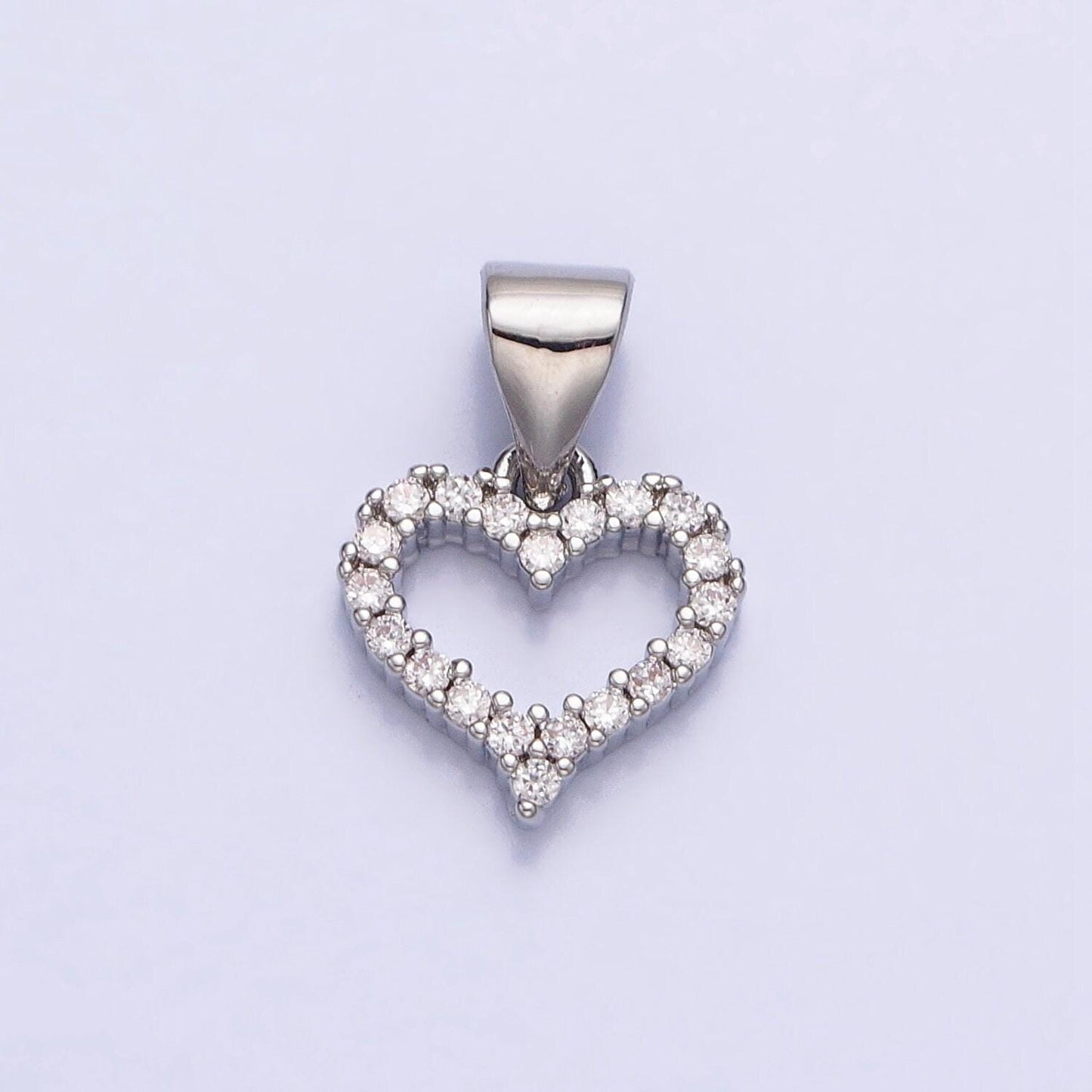 Mini 16k gold filled heart pendant micro pave heart charm aa313 aa314
