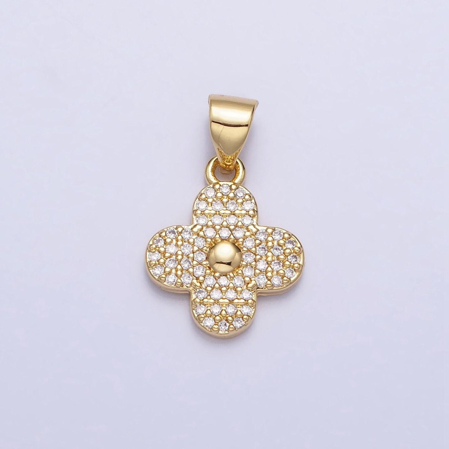 Mini cubic gold daisy flower charm for add on charm silver cz lucky jewelry saint patrick jewelry inspired flower silver charm aa309