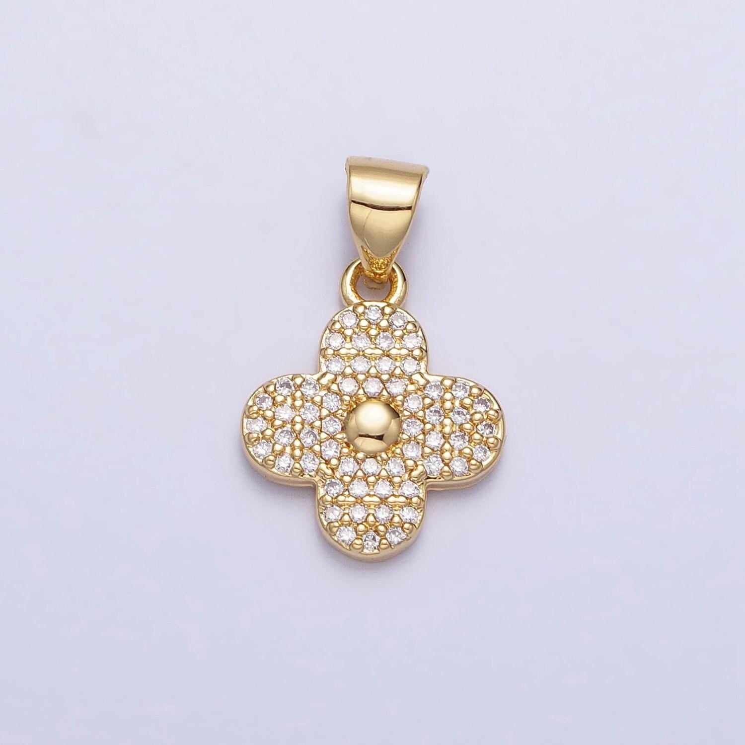Mini cubic gold daisy flower charm for add on charm silver cz lucky jewelry saint patrick jewelry inspired flower silver charm aa309