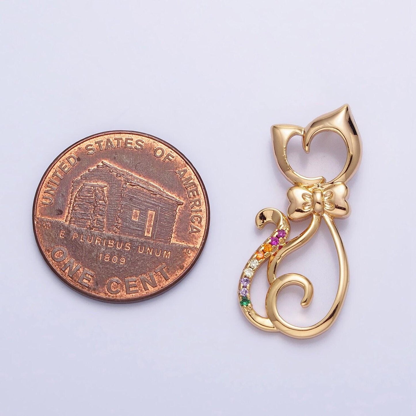 Dainty 16k gold filled cat pendant micro pave silver kitty charm animal jewelry pet lady cat jewelry gift aa305 aa306