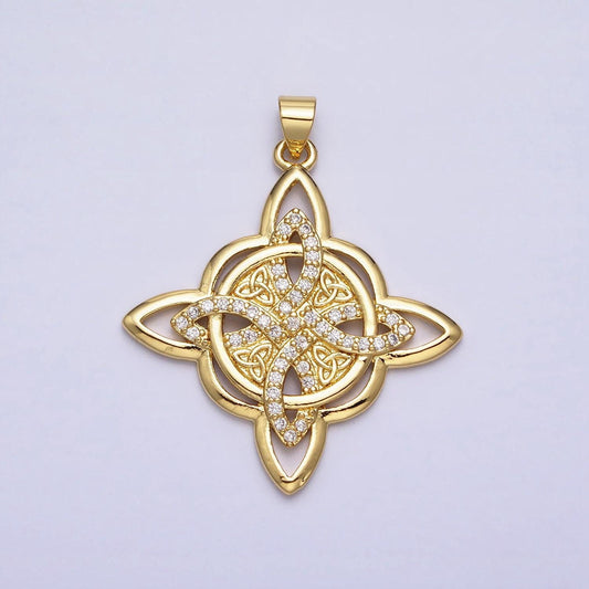 14k gold filled celtic irish scottish open knot design cross pendant charm aa260