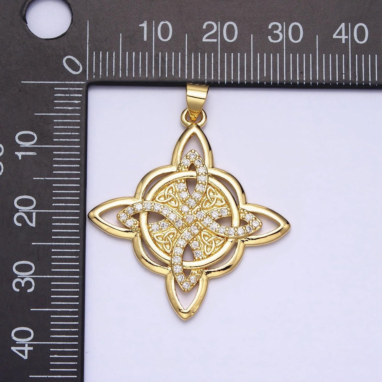 14k gold filled celtic irish scottish open knot design cross pendant charm aa260