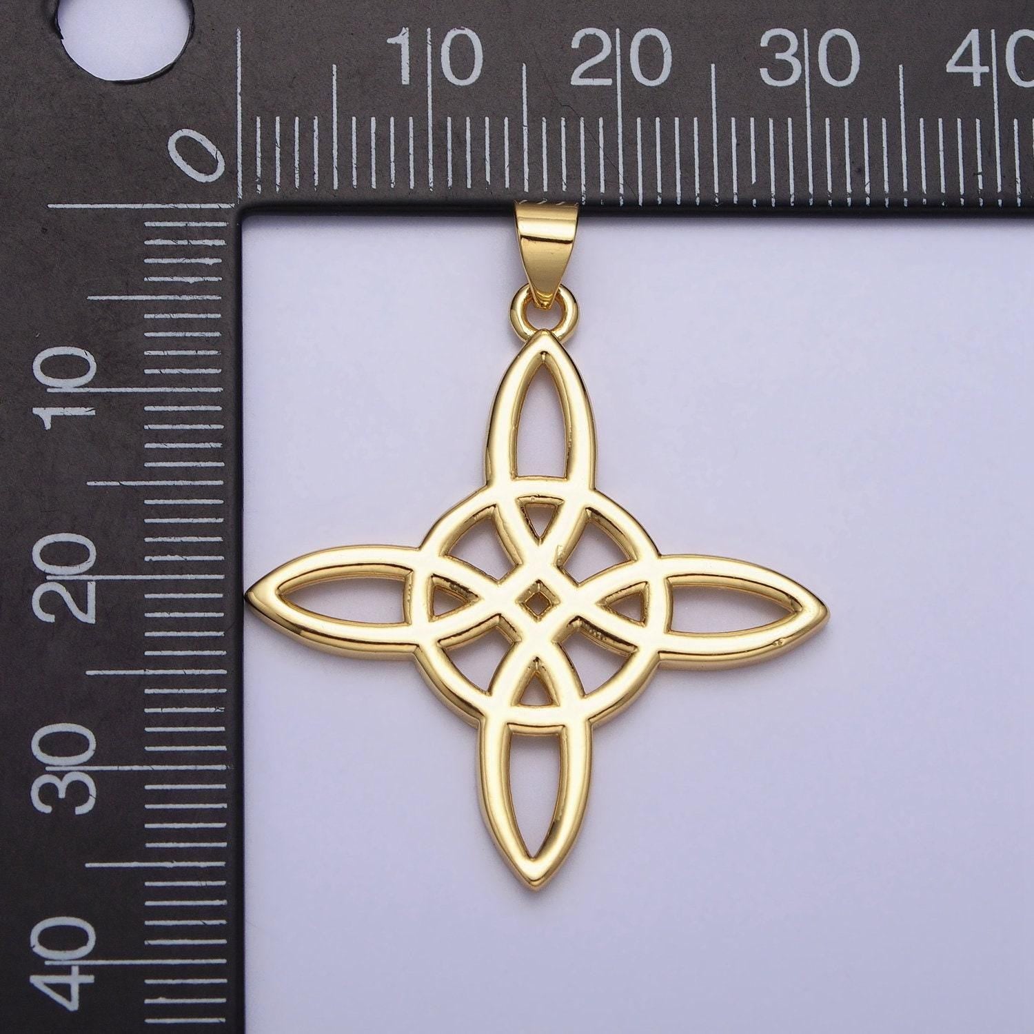 Dainty slim gold celtic irish scottish knot pendant charm eternity love pendant aa258