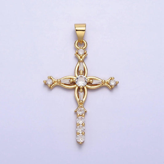 Dainty gold cross pendant micro pave cz cross charm for religious jewelry making woman necklace pendant aa254
