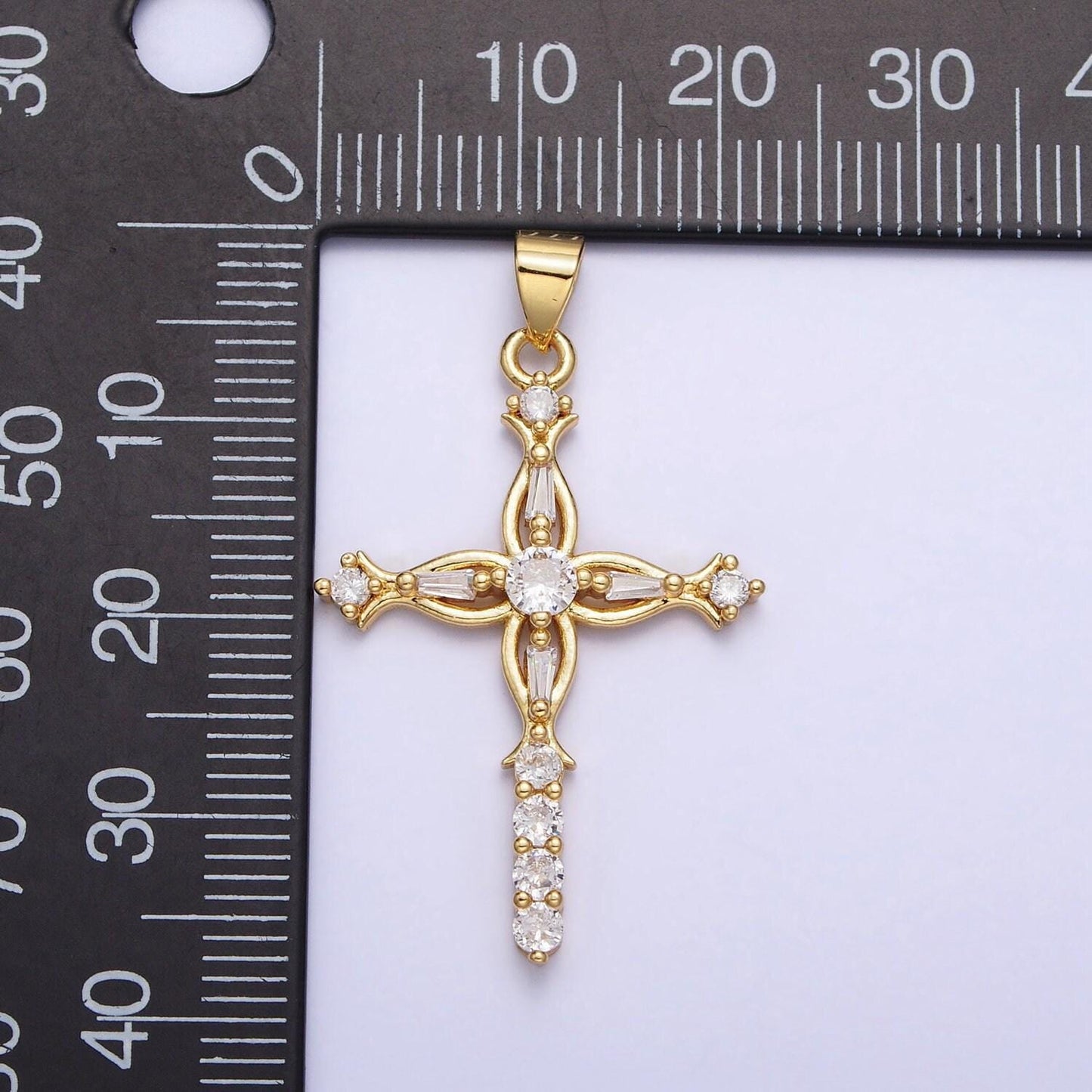 Dainty gold cross pendant micro pave cz cross charm for religious jewelry making woman necklace pendant aa254