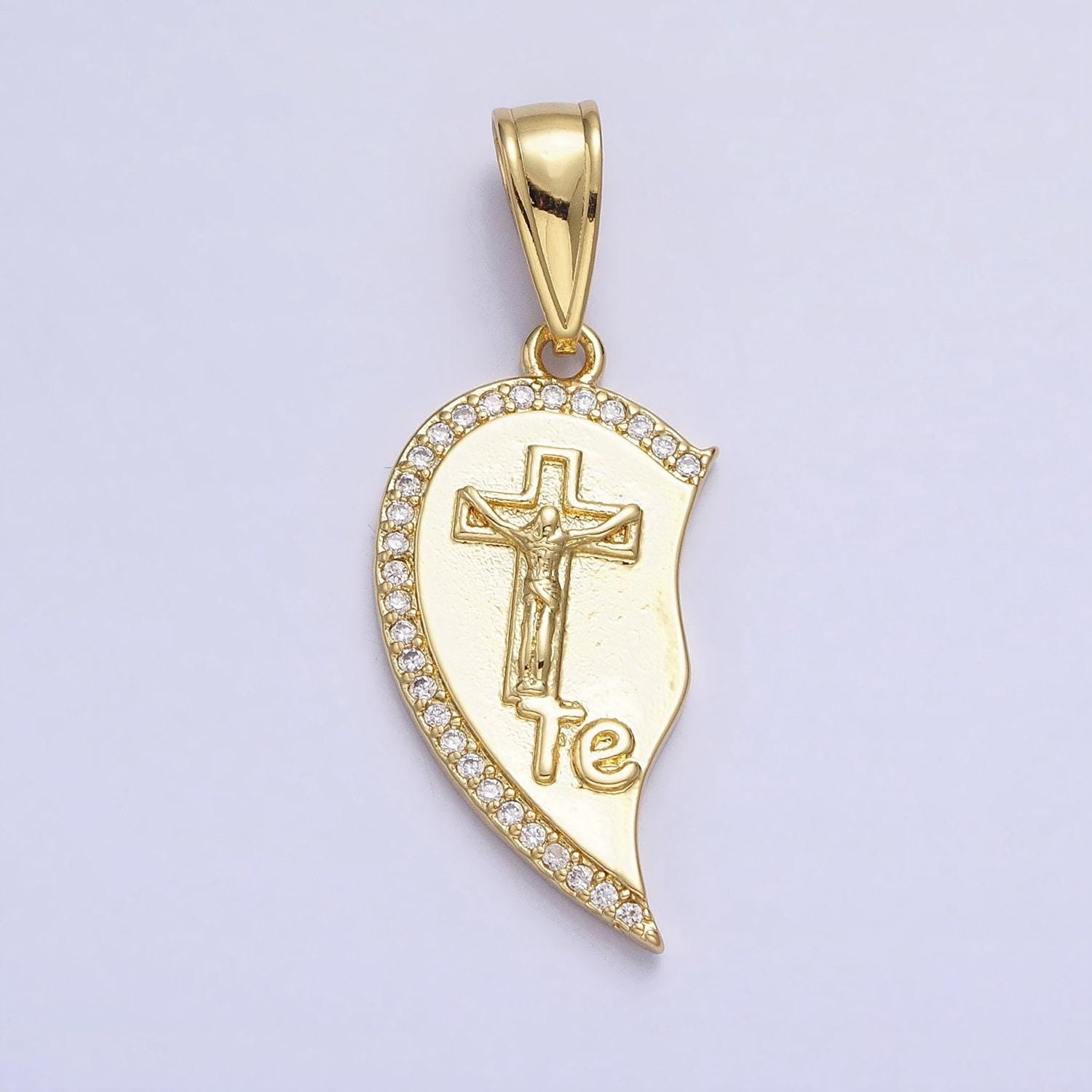 Te amo heart necklace pendant for couples or best friends virgin mary lady guadalupe couple’s necklace charm for religious jewelry aa227