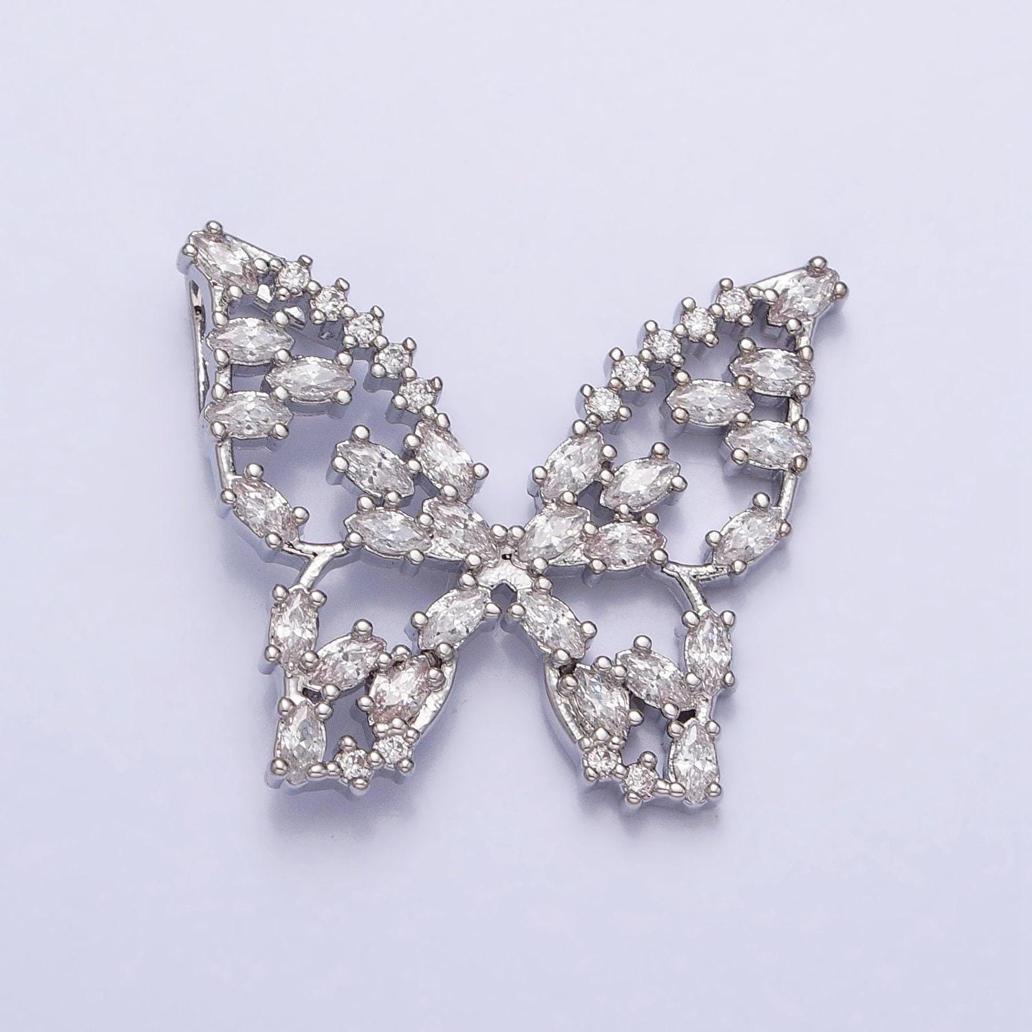 Dainty 24k gold filled micro pave monarch butterfly charm, cubic zirconia mariposa pendant charm, gold charm diy jewelry aa215