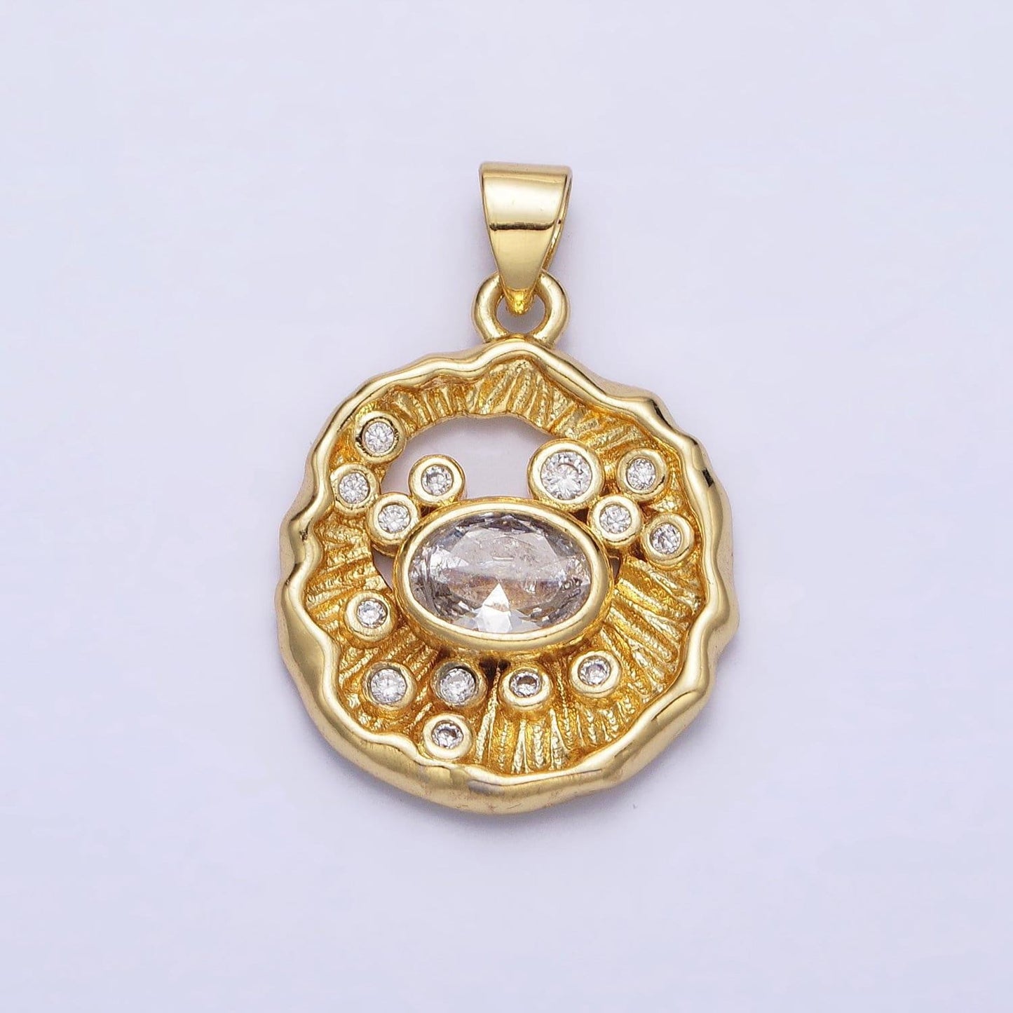 24k gold filled micro pave cz round evil eye pendant charm abstract rustic coin micro pave cz pendant charm, for diy jewelry aa204