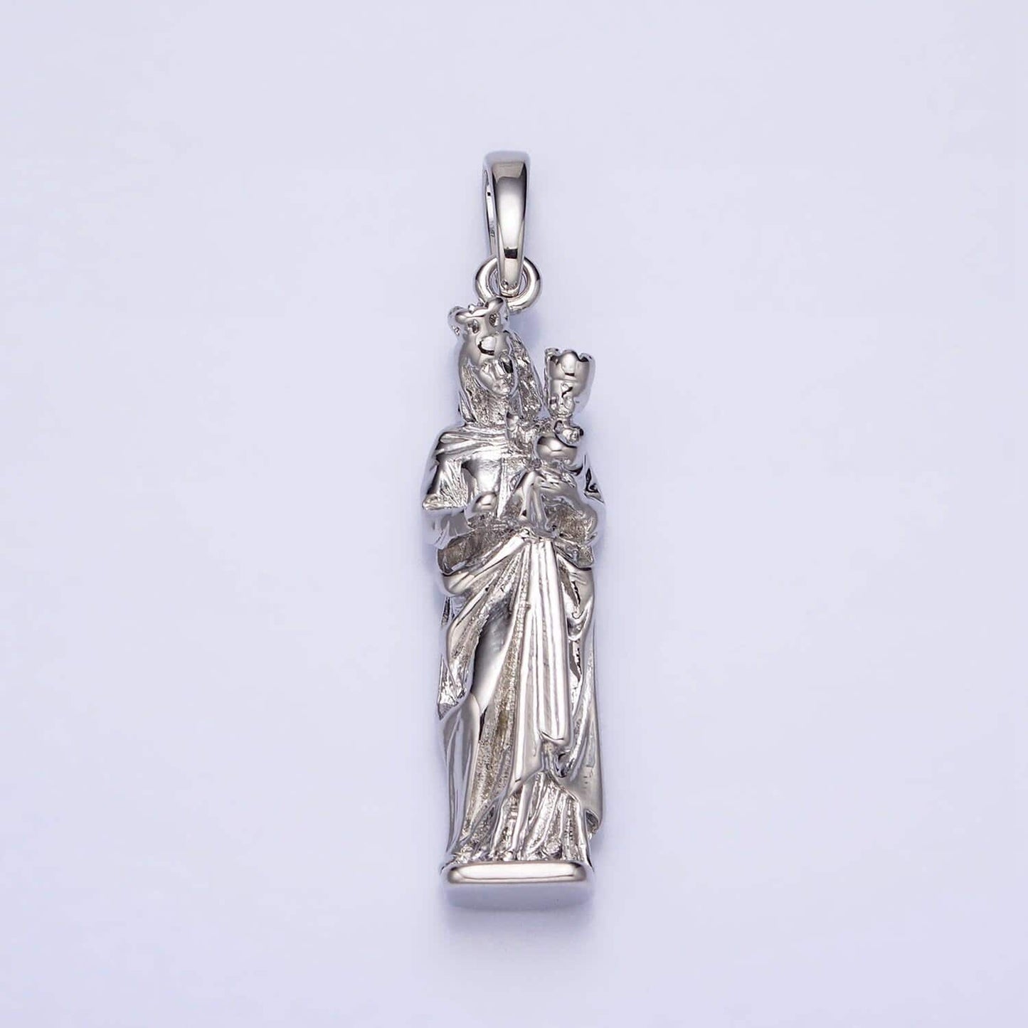 Gold, silver mother virgin mary charm with baby jesus catholic religious pendant | aa173 aa200