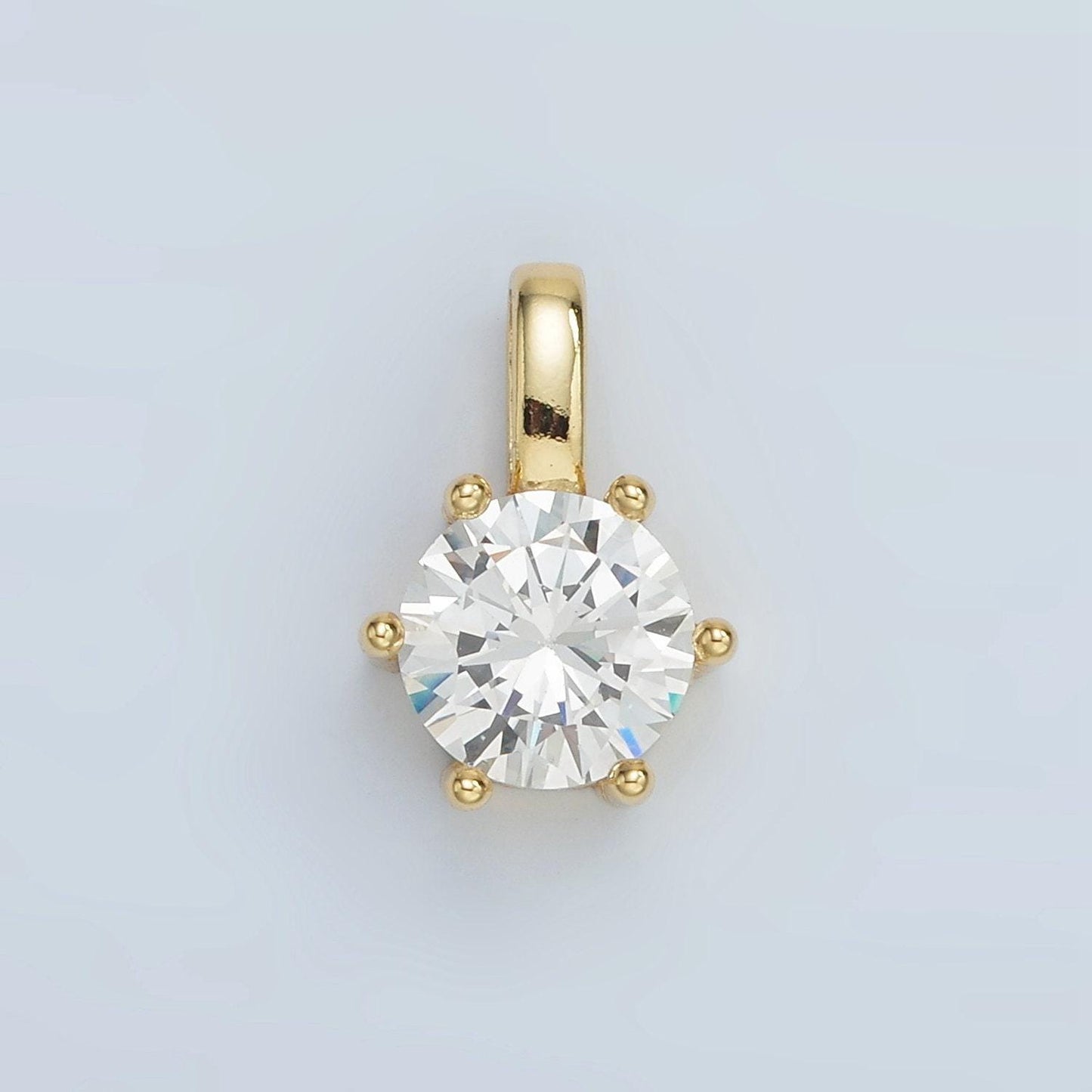 Multi color 24kgold filled round cz pendant/ charm | aa1375-aa1384