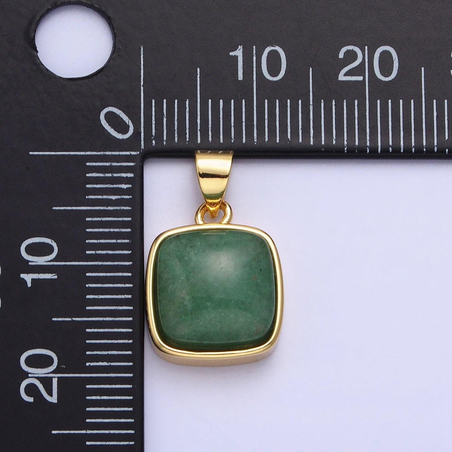 24k gold filled rose quartz, aventurine, labradorite, blue agate, amethyst square pendant geometric jewelry charm | aa183