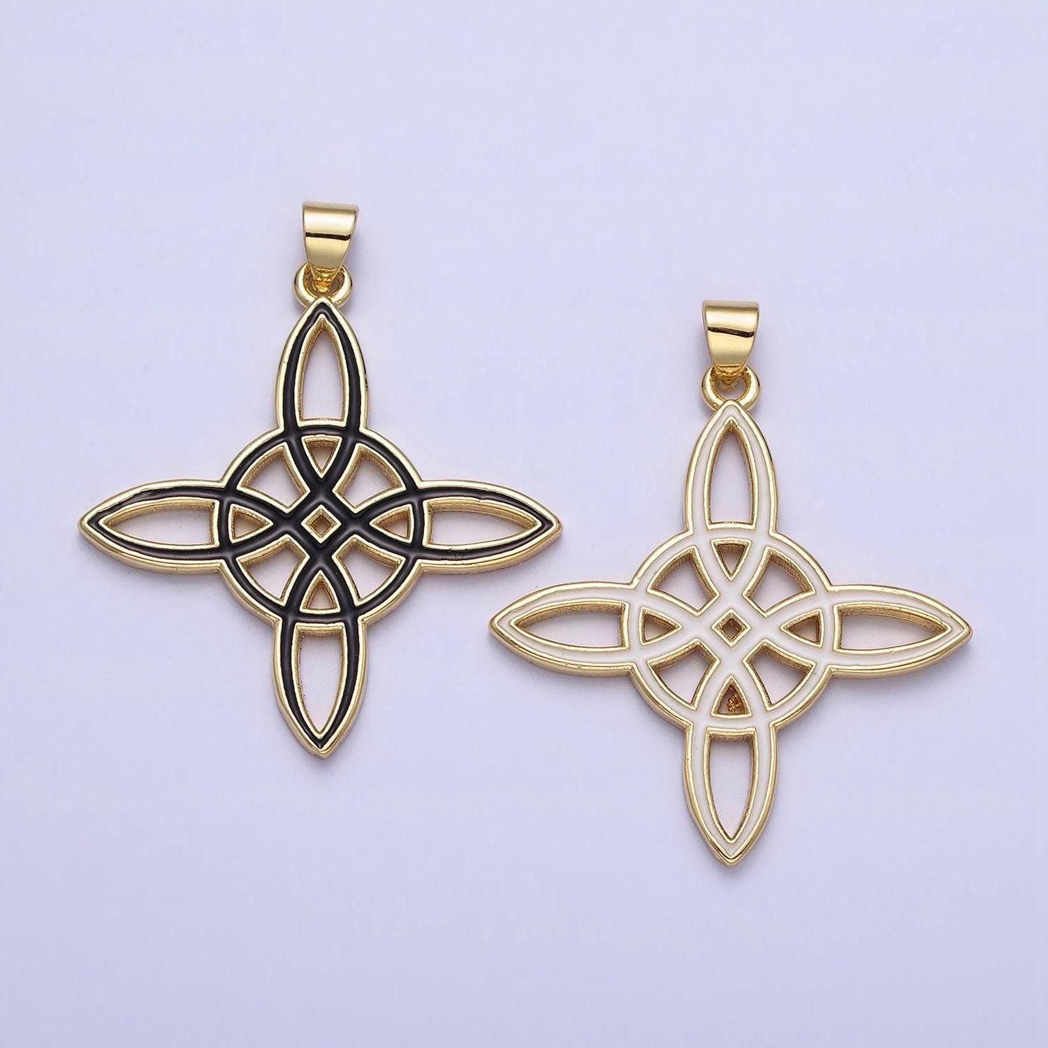 Enamel celtic knot pendant charms cross irish charm for necklace component aa147 aa148
