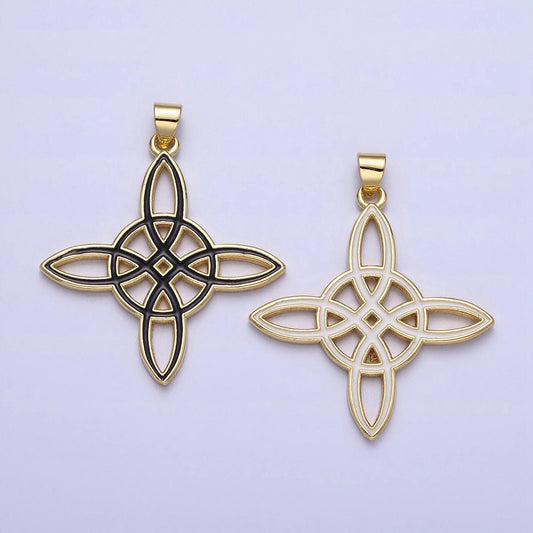 Enamel celtic knot pendant charms cross irish charm for necklace component aa147 aa148