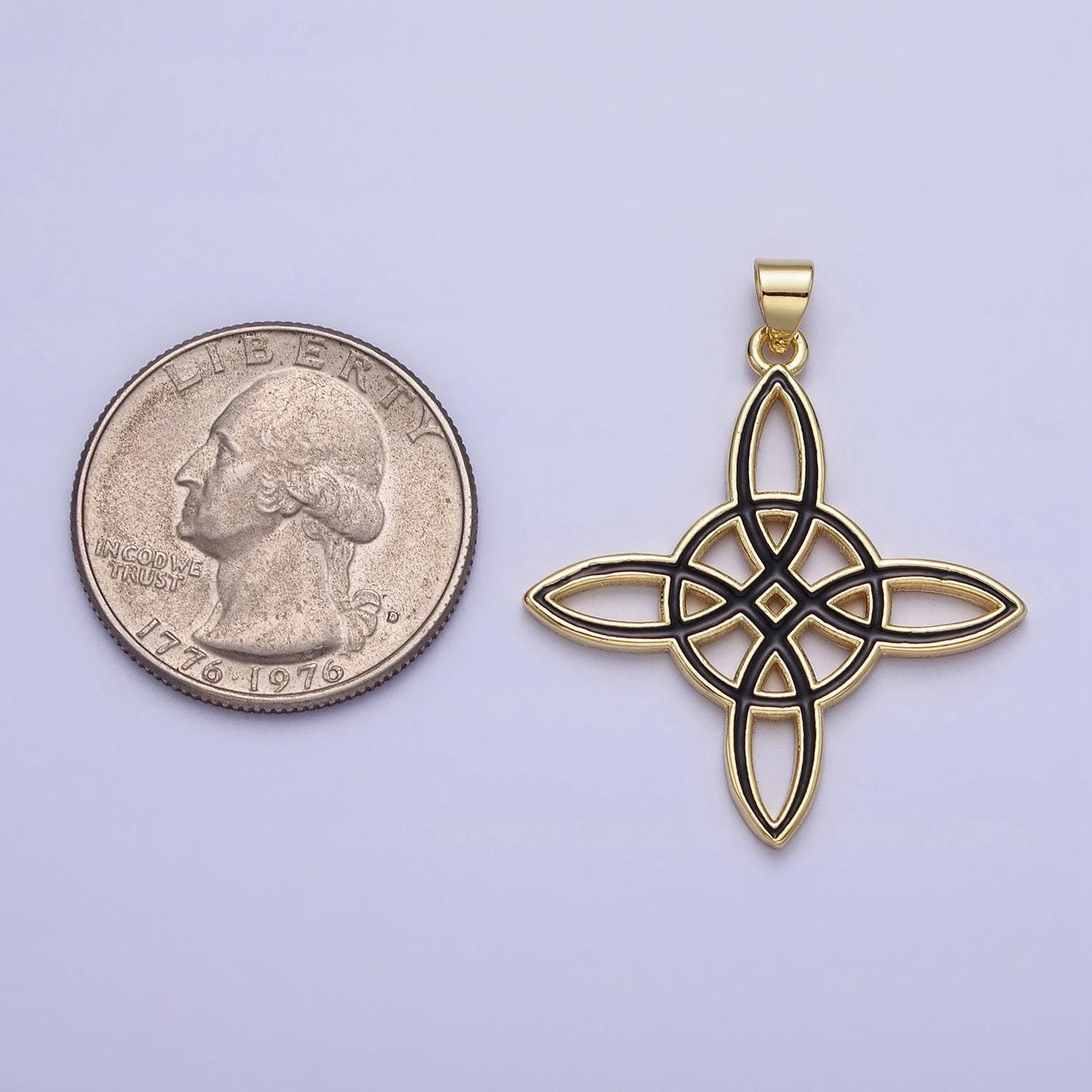 Enamel celtic knot pendant charms cross irish charm for necklace component aa147 aa148