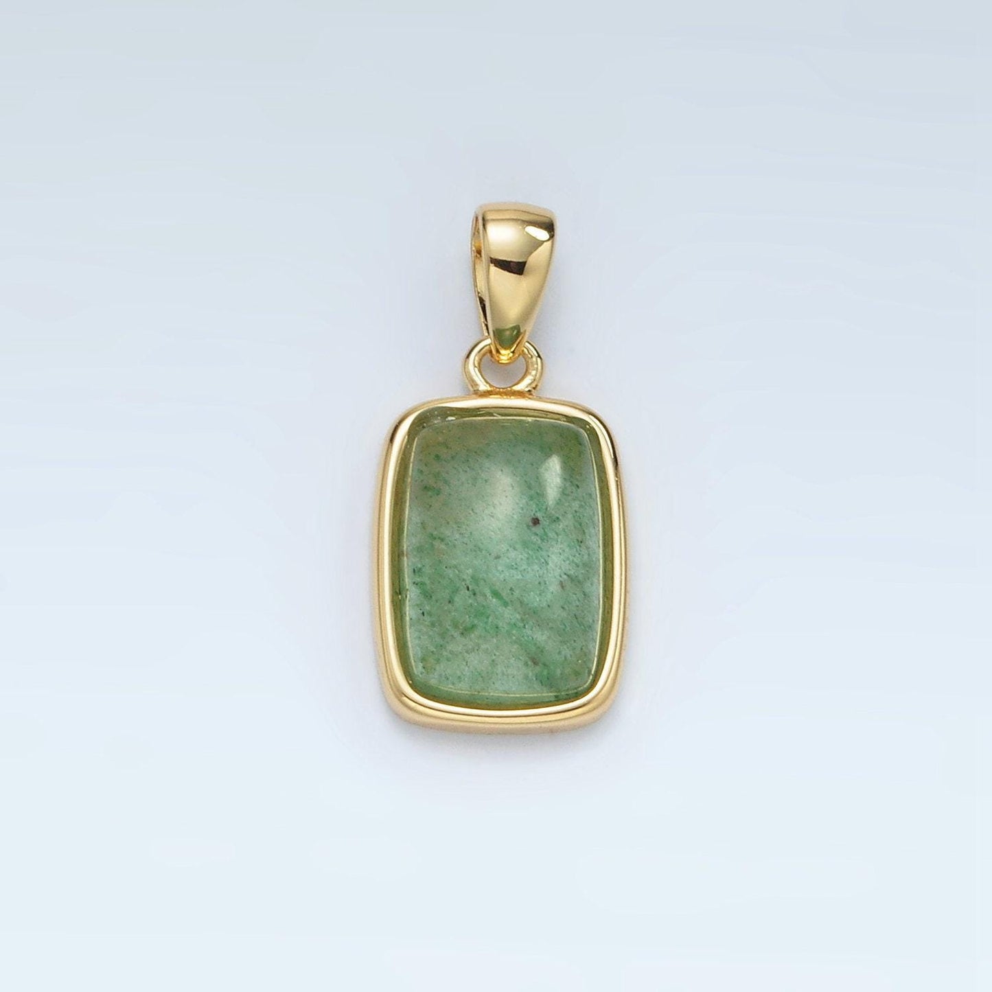 24k gold filled 14mm rectangle natural gemstones pendants | aa1402-aa1406