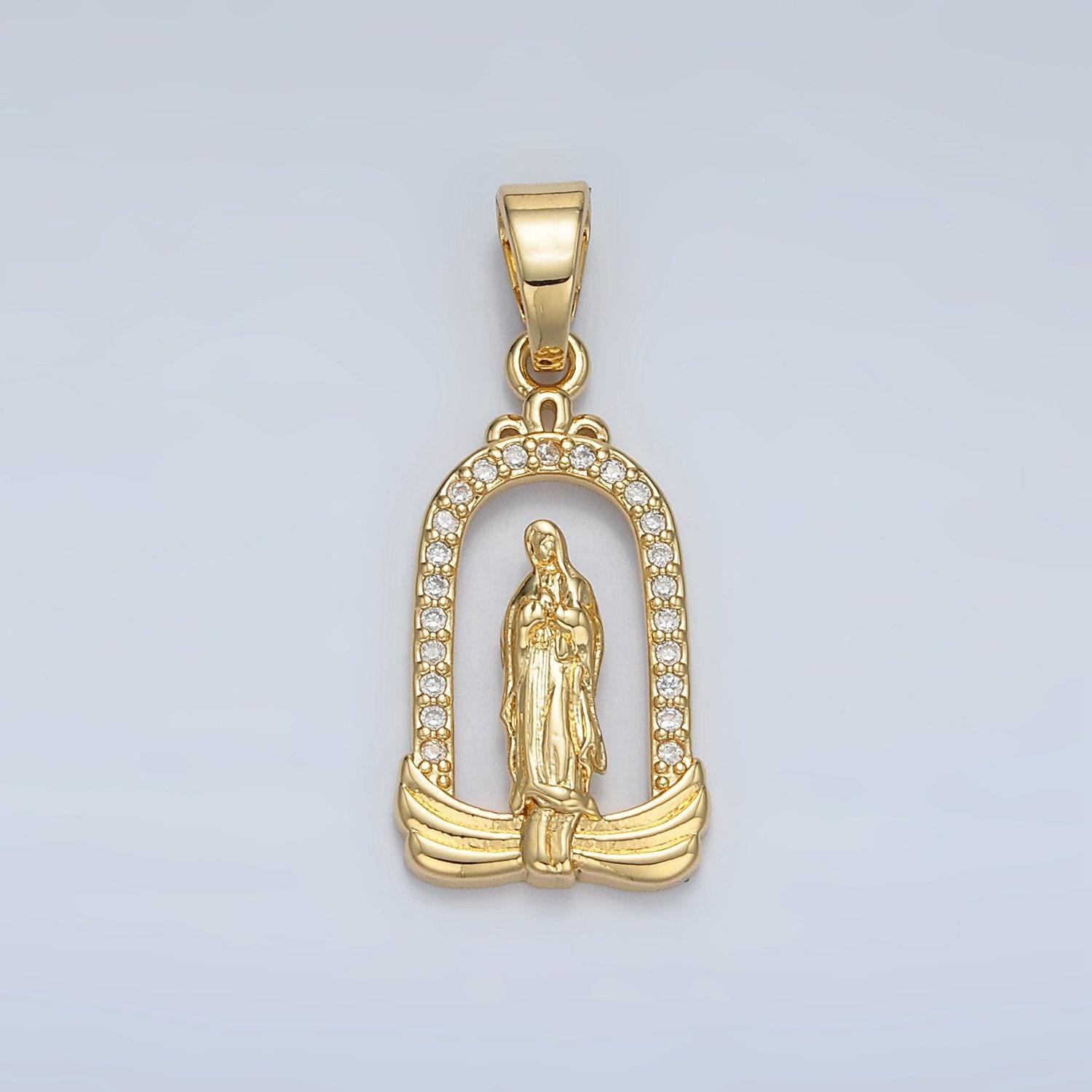 Small virgin mother mary miraculous medal gold fill oval pendant charm 9x8mm religious charm oval medallion healing prayer catholic charm