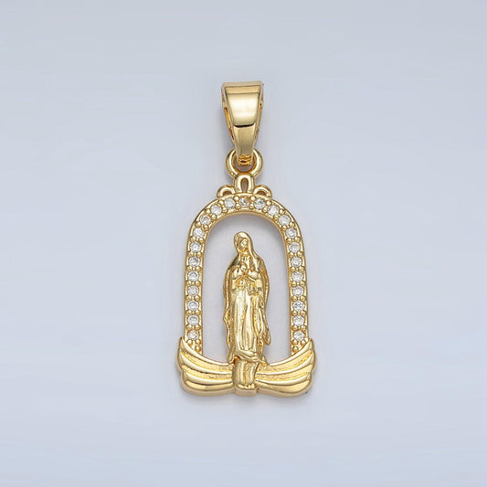 Small virgin mother mary miraculous medal gold fill oval pendant charm 9x8mm religious charm oval medallion healing prayer catholic charm
