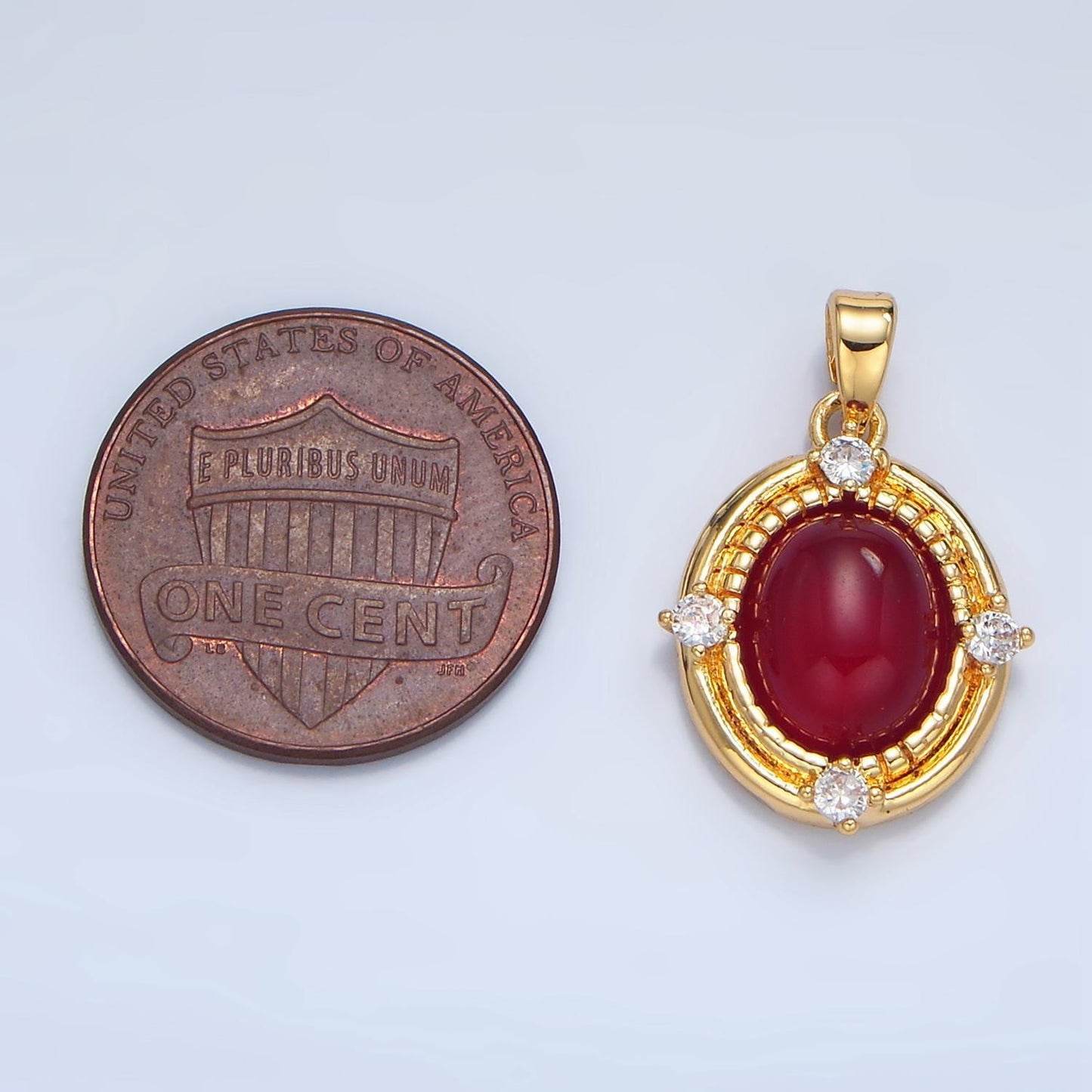 Blood royal frame cz 24k gold filled pendant | aa-135