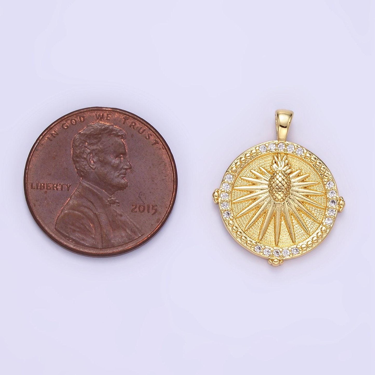 24k gold fille pineapple pendant charm dole fruit medallion pendant for diy jewelry aa1346