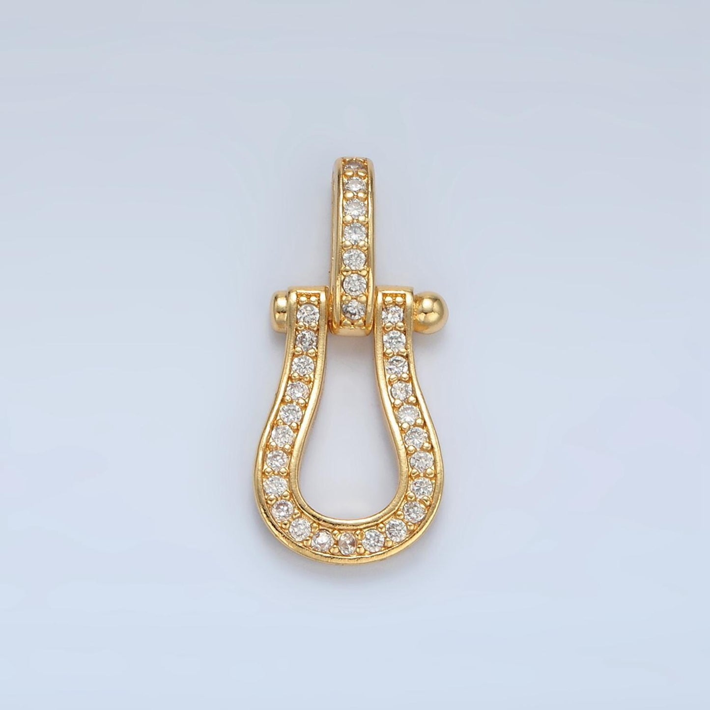 Geometric buckle micro paved cz gold filled pendant | aa-130