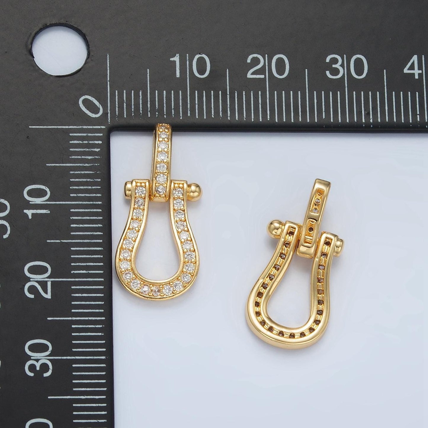 Geometric buckle micro paved cz gold filled pendant | aa-130