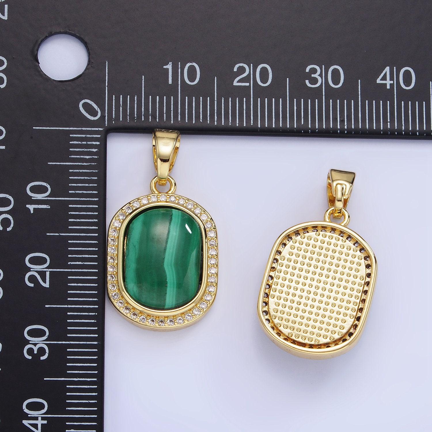 Dainty malachite 14k gold filled charm pendant minimalist jewelry charm for bracelet may birthstone charm gift for her aa1236
