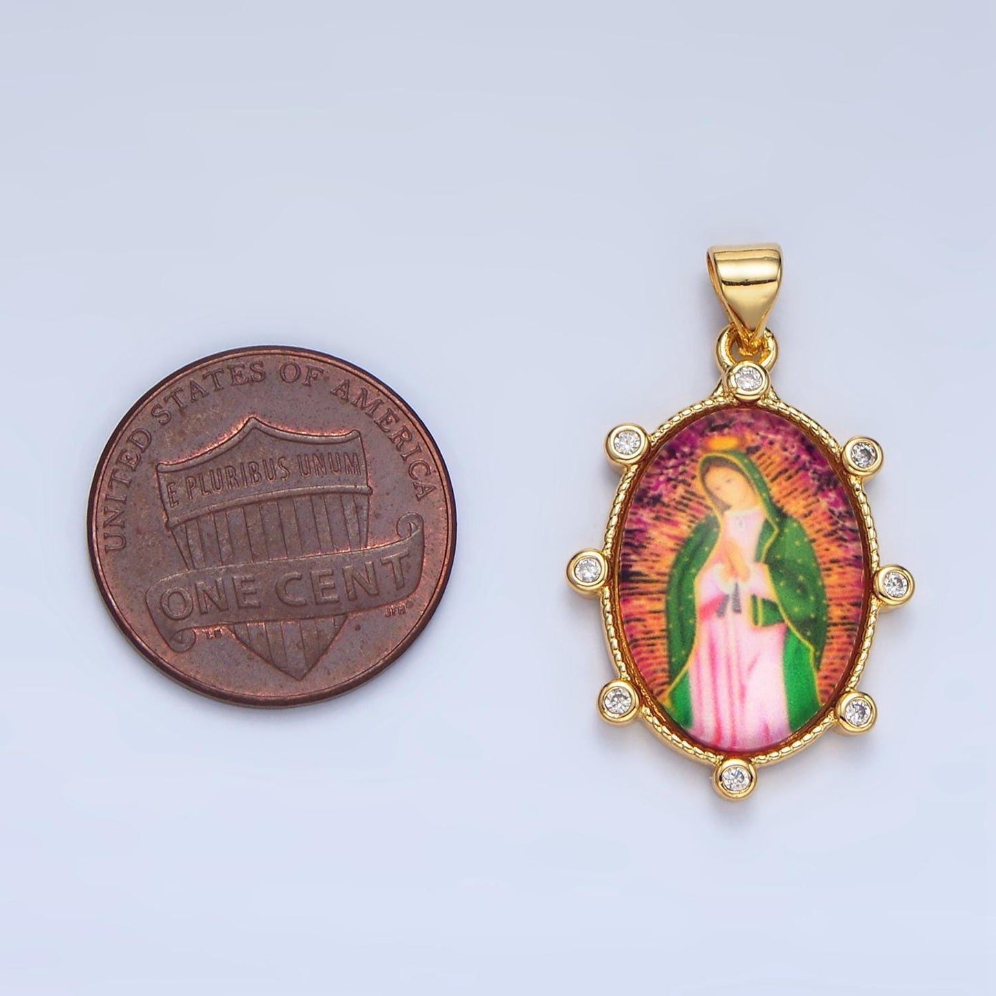 Dainty gold filled catholic medals virgin mary pendant our lady of guadalupe picture for necklace pendant medallion religious charm aa123