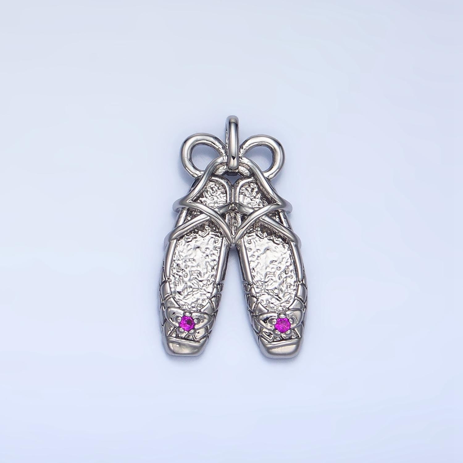 Dainty ballerina shoes dangle charm minimalist jewelry making gift for ballet girls pendant aa118
