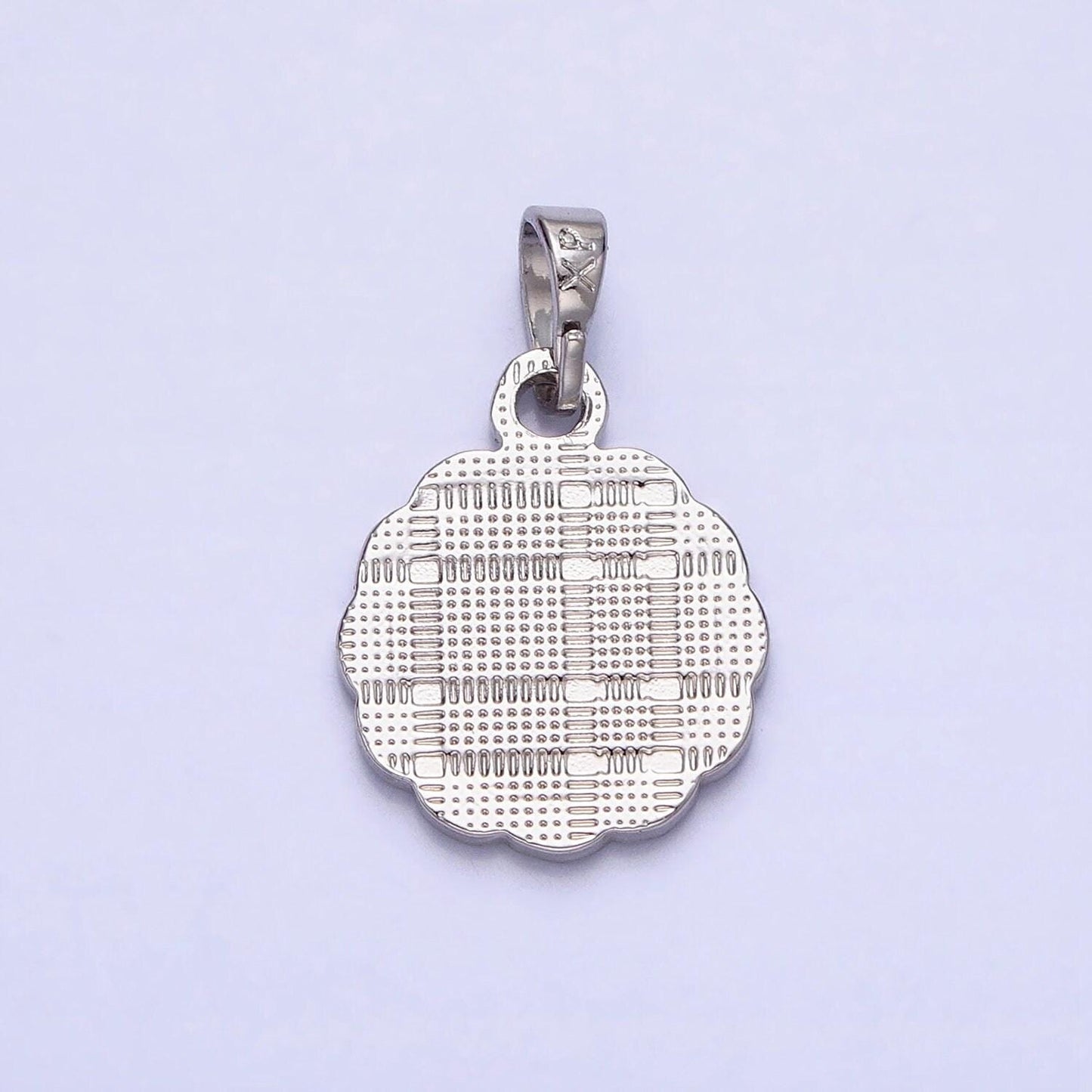 Silver allah charm, allah in arabic charm, dainty disc round charm for bracelet earring necklace islam religious jewelry supply aa241