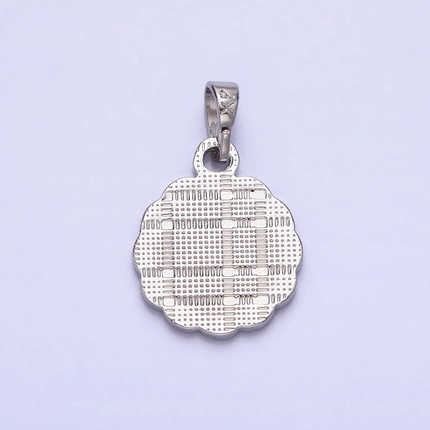 Silver allah charm, allah in arabic charm, dainty disc round charm for bracelet earring necklace islam religious jewelry supply aa241