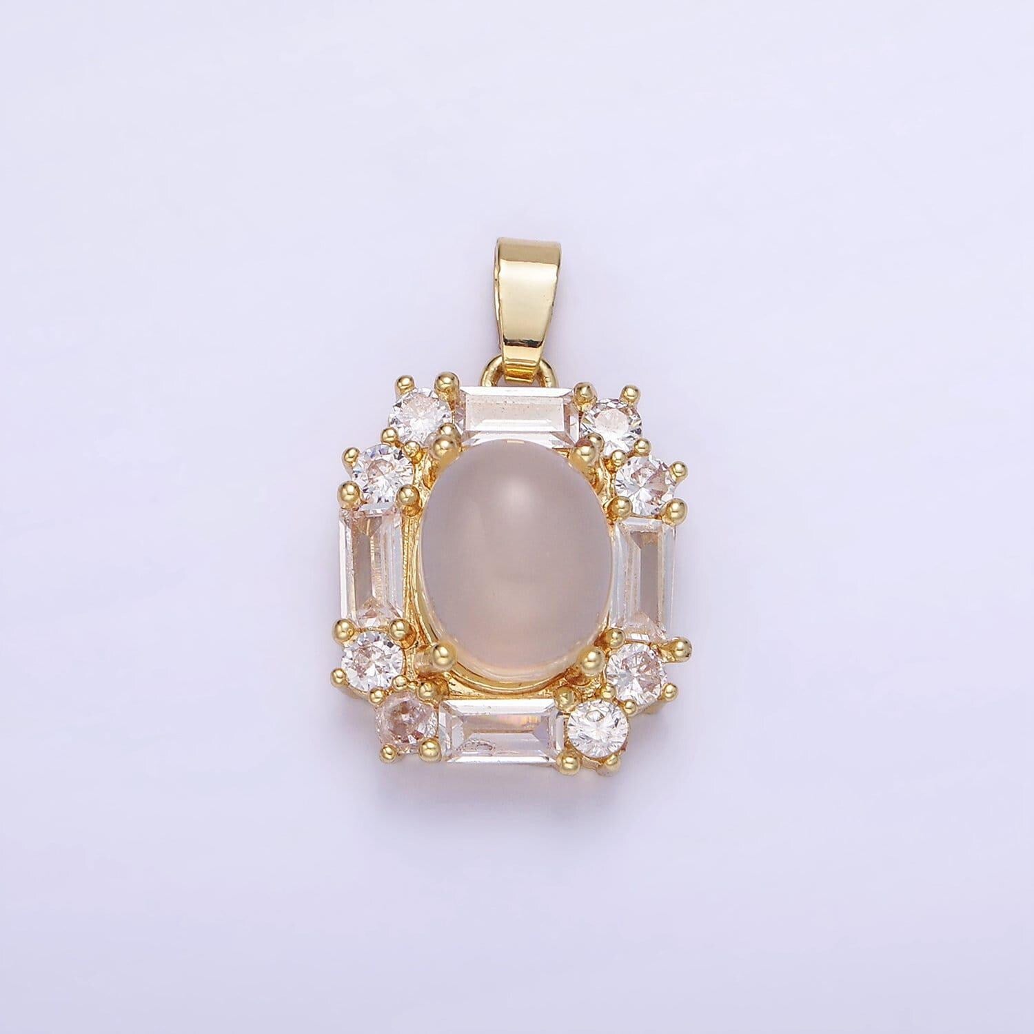 14k gold filled 23mm cz rectangle pendant | aa-1181