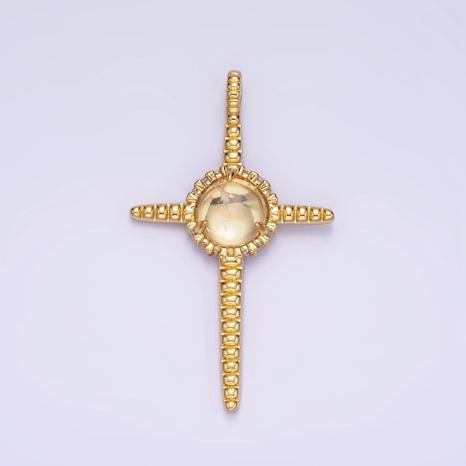 14k gold filled cross with open space pendant 39mm | aa-1132