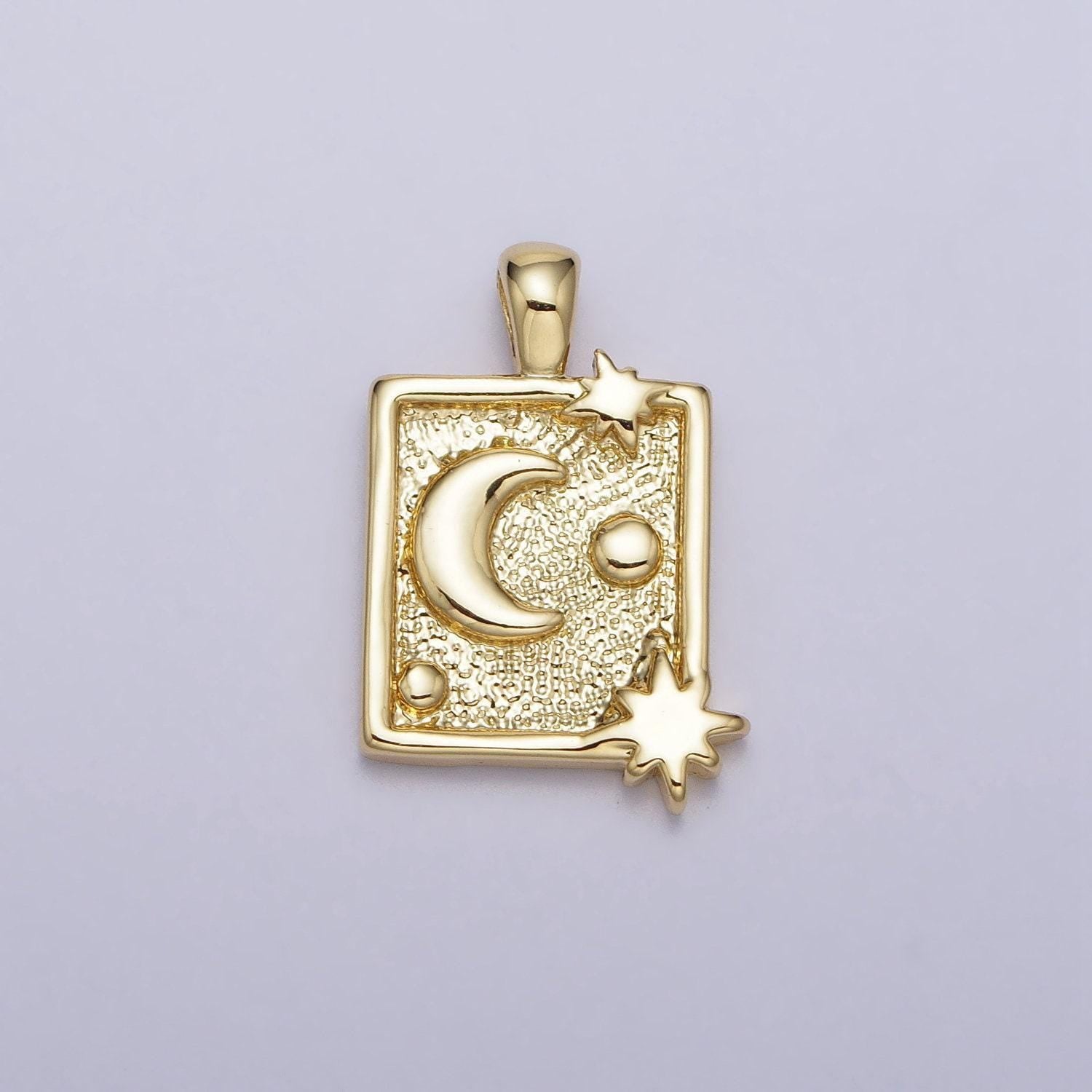 Mini crescent moon charm dangle charm celestial pendant minimalist jewelry inspired gold tag moon charm aa090
