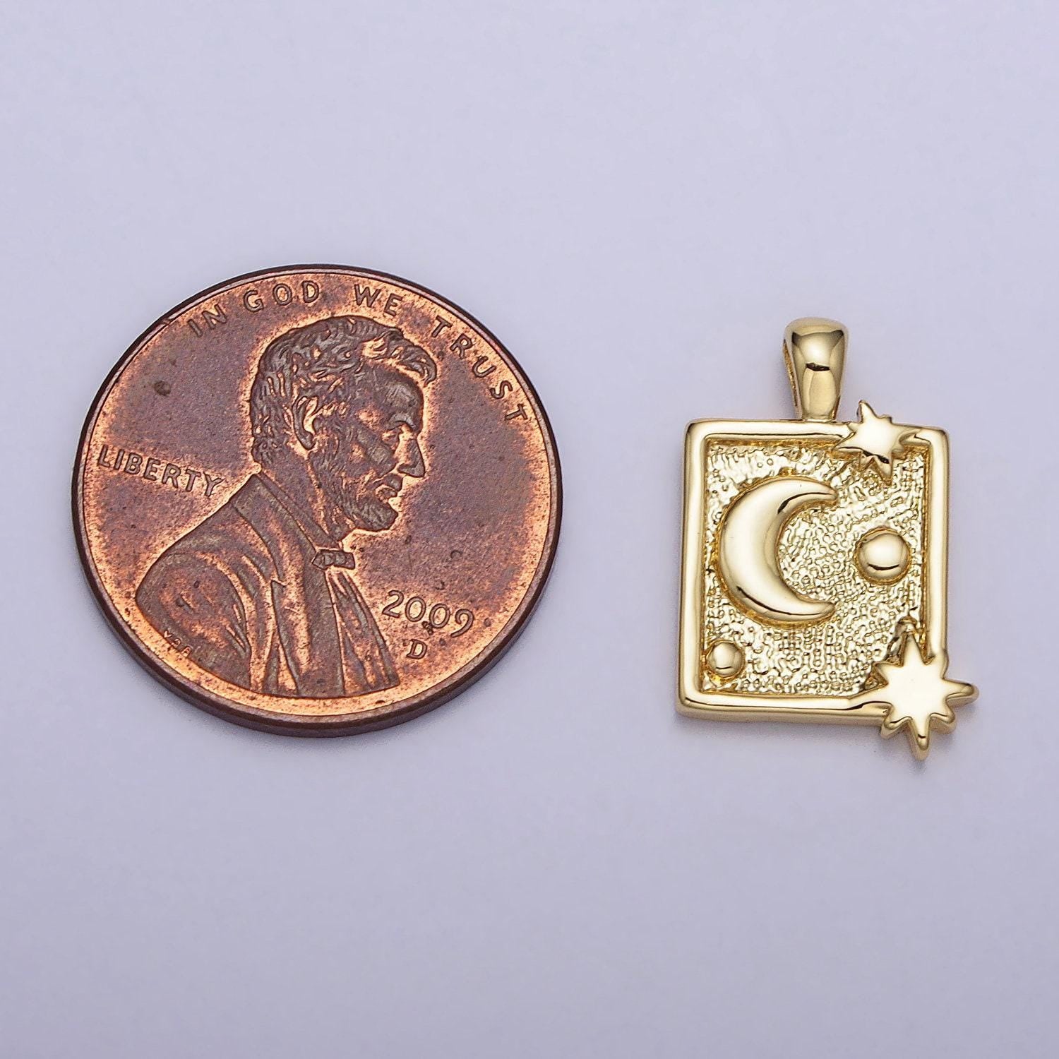 Mini crescent moon charm dangle charm celestial pendant minimalist jewelry inspired gold tag moon charm aa090