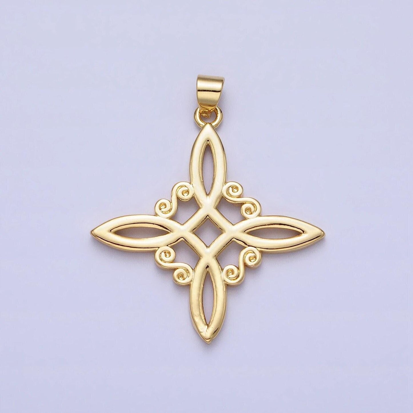 Dainty slim gold celtic irish scottish knot pendant charm eternity love pendant symbol pattern geometric jewelry aa048