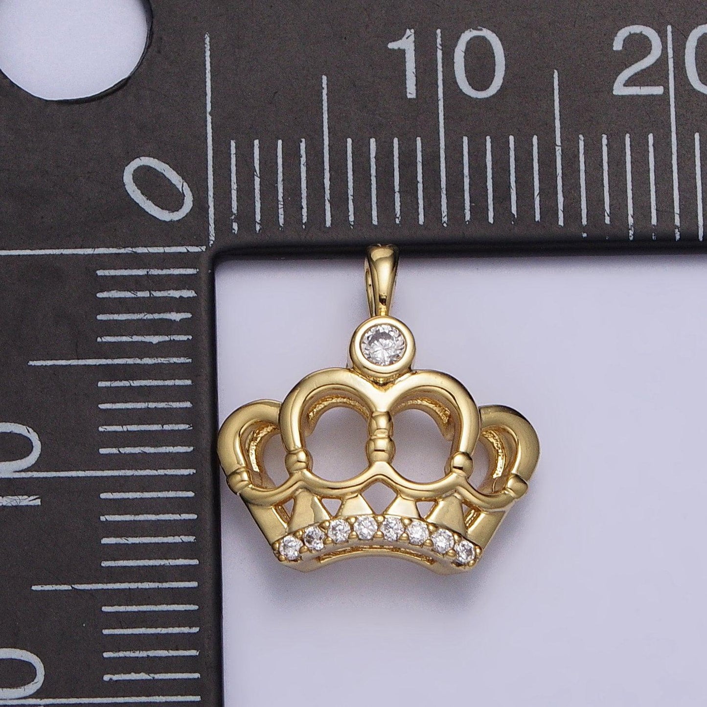 Mini 14k gold filled tiara charm, micro cz pave princess crown pendant, diy fashion jewelry making supply for necklace, bracelet aa035