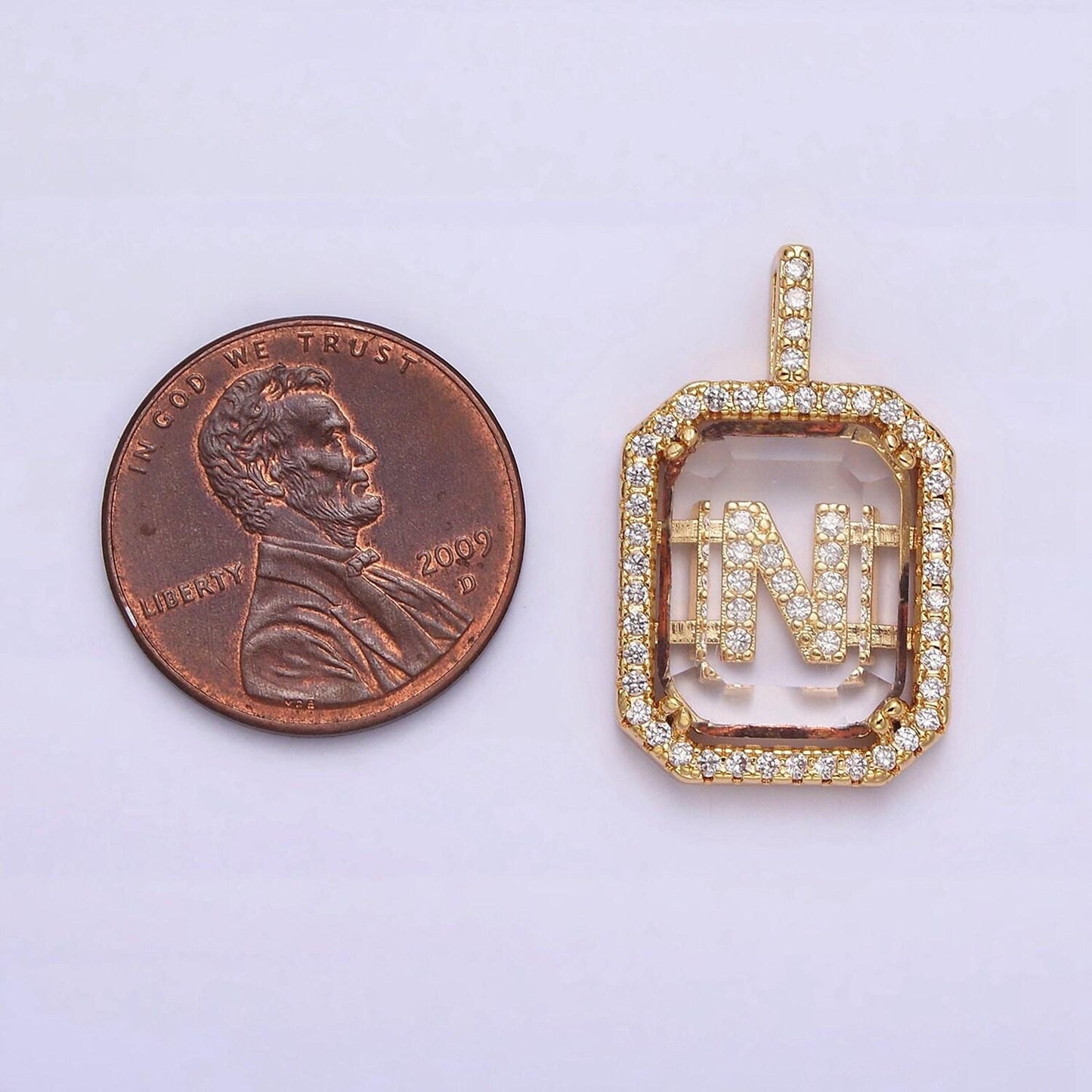 16k gold filled initial tag letter charm alphabet letter clear glass micro pave tile charm pendant for personalized necklace jewelry making