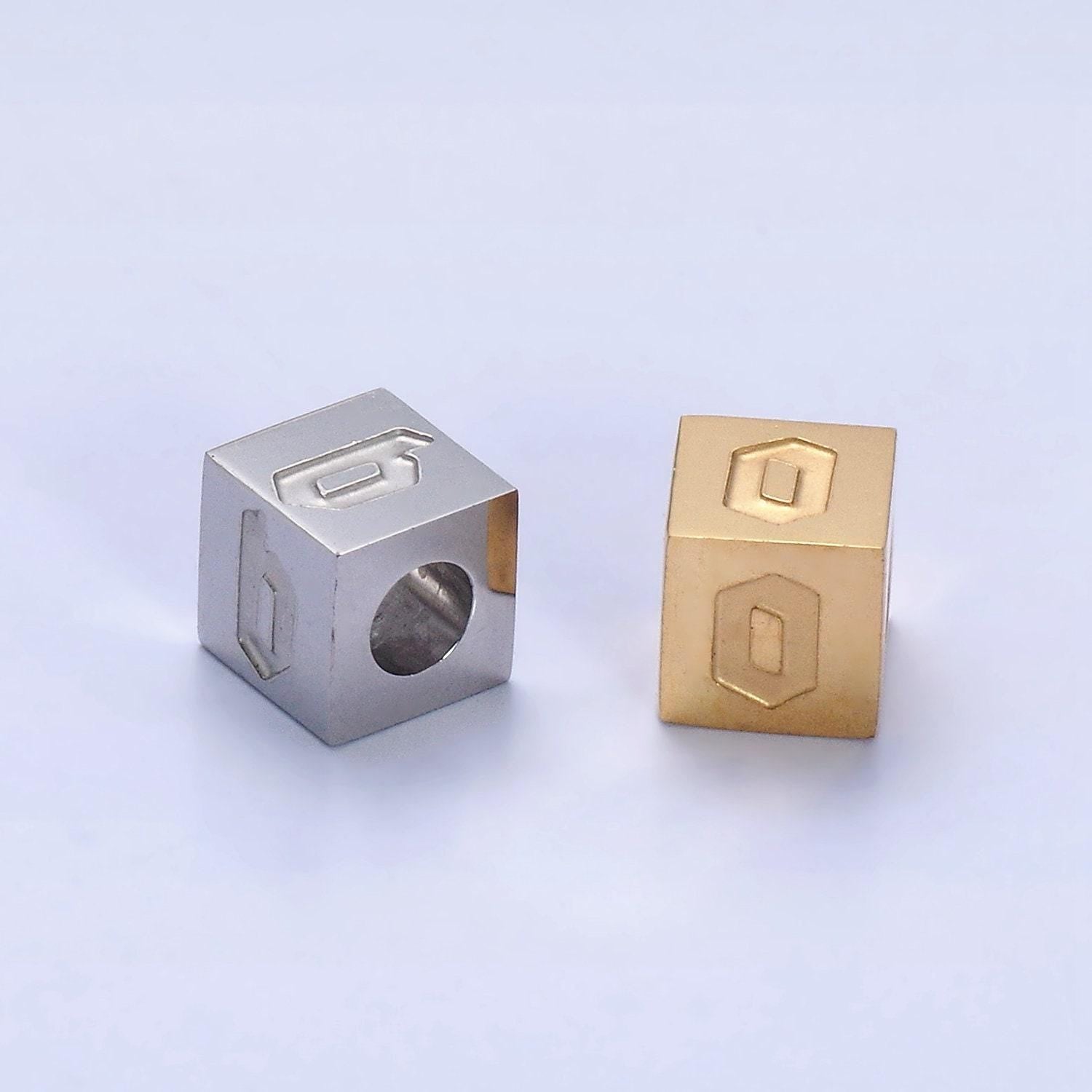 Stainless steel gothic letter bead spacer old english alphabet for bracelet necklace jewelry initial name charm supplies tarnish free a-950