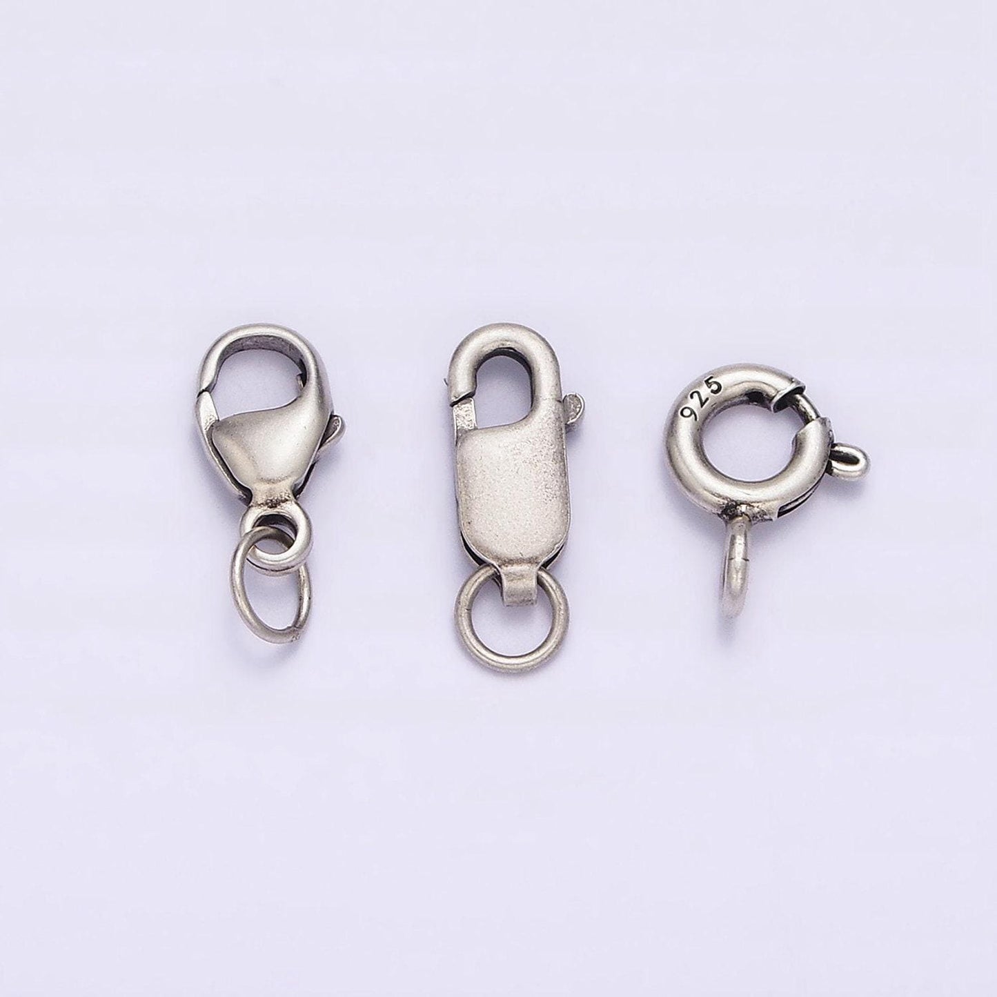 1x 925 sterling silver lobster clasp end clasp supply for jewelry making oxidized silver antique looking clasp sl-295 sl-296 sl-297