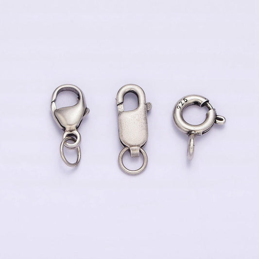 1x 925 sterling silver lobster clasp end clasp supply for jewelry making oxidized silver antique looking clasp sl-295 sl-296 sl-297
